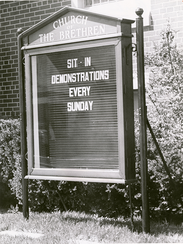 Church of the Brethren sign, 1967