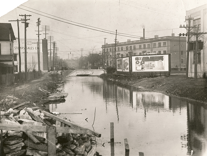 Canal from Warren to Main looking northeast, Dayton