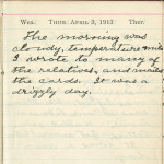 Milton Wright diary entry, April 3, 1913