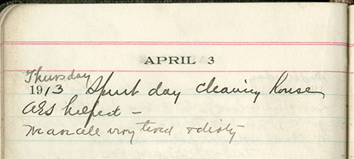 JGC Schenck diary entry, April 3, 1913