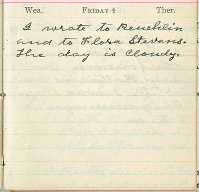 Milton Wright diary entry, April 4, 1913