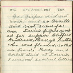 Milton Wright diary entry, April 7, 1913