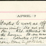 JGC Schenck diary entry, April 7, 1913