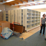 Movable shelving installation