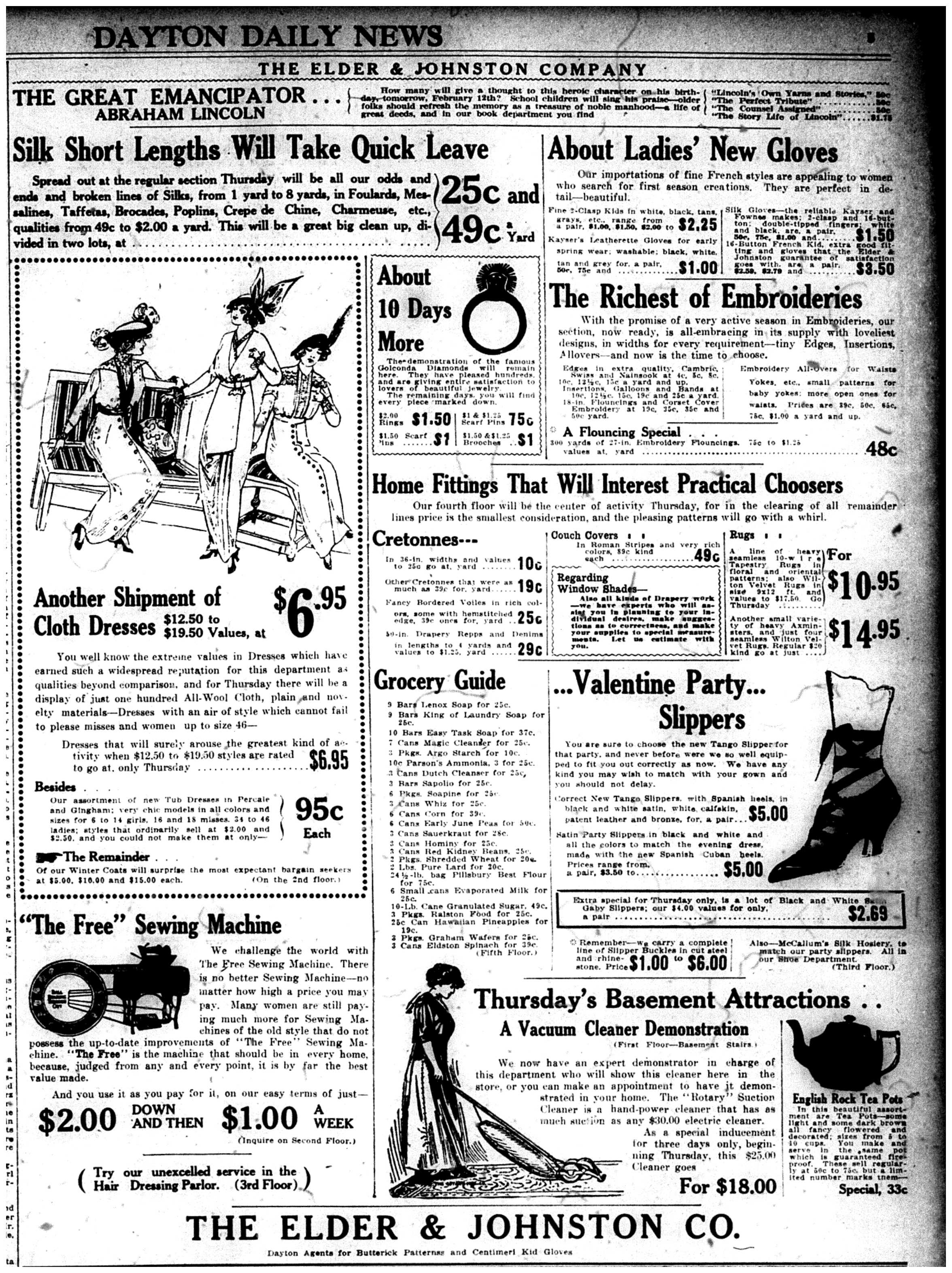 Ad for Elder-Johnston store, DDN, Feb. 11, 1914