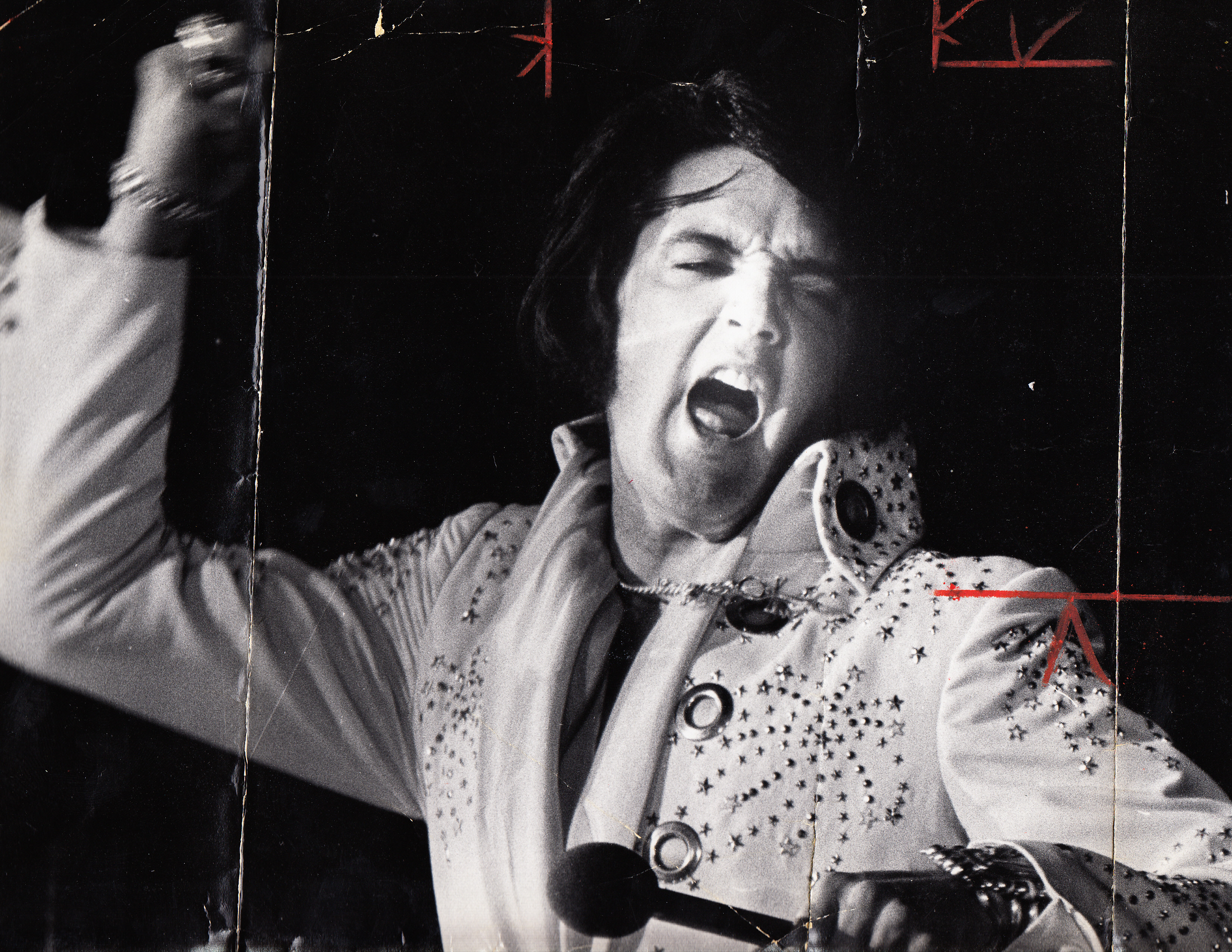 Elvis at UD Arena, 4/7/1972, Photo by James Rutledge, Journal Herald, 