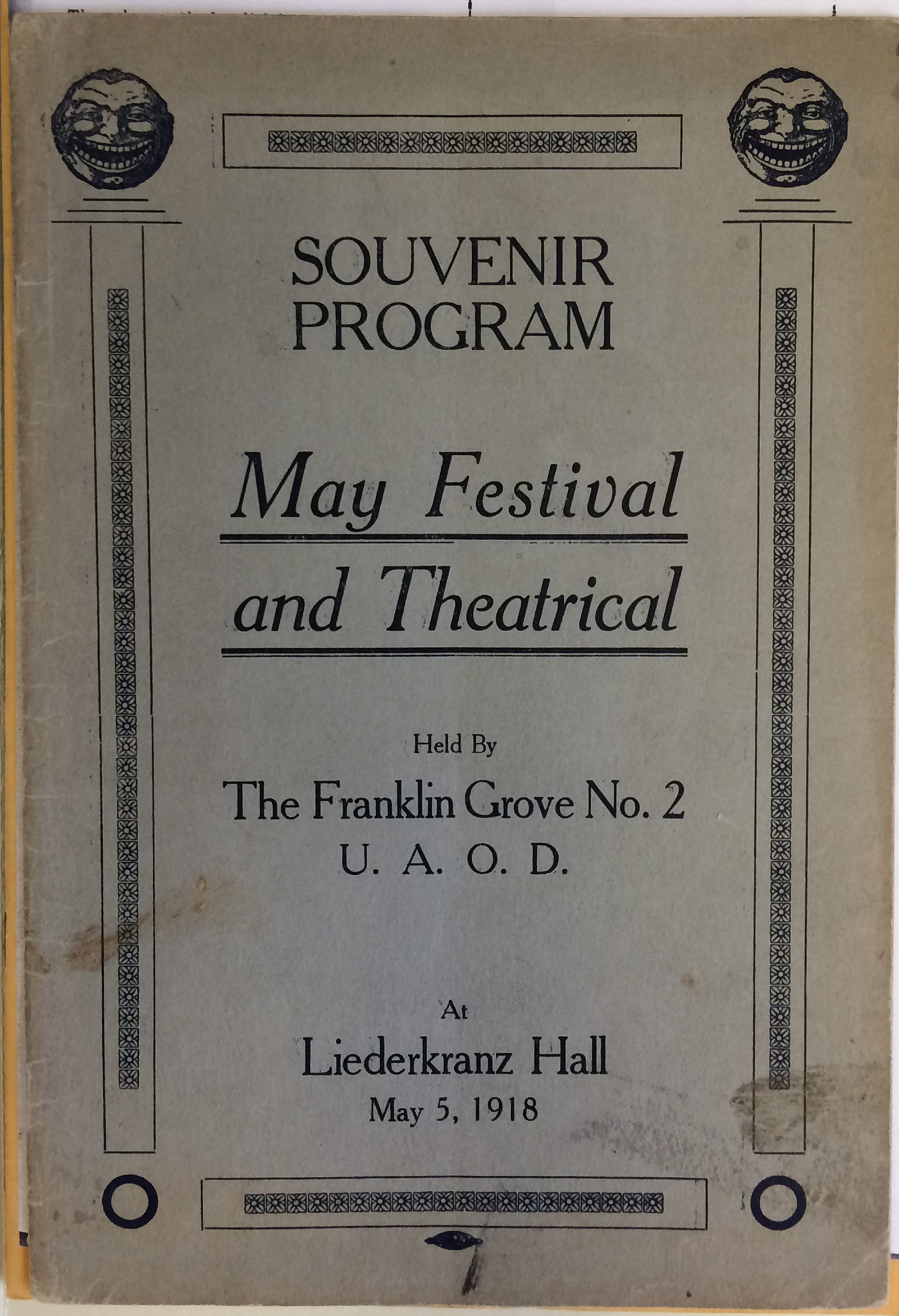 May Festival and Theatrical Program, 5 May 1918 (MS-480, Dayton Liederkranz-Turner Collection, Box 1, File 1)