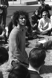 Abbie Hoffman on the Quad, March, 1969