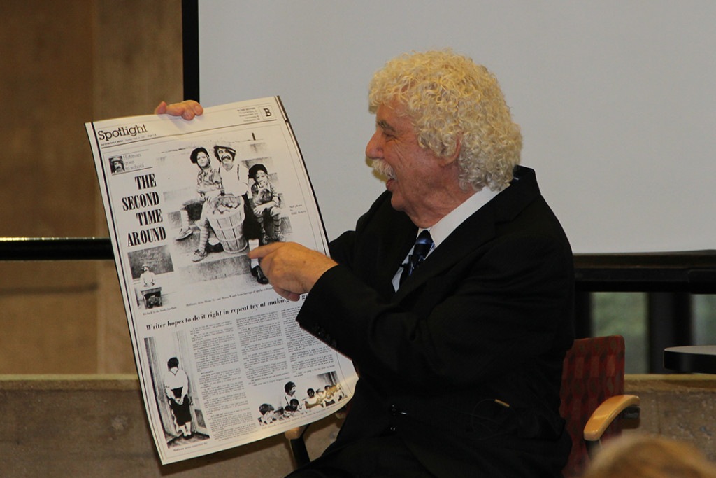 Dale Huffman telling stories during his presentation "From the Heart," July 18, 2014