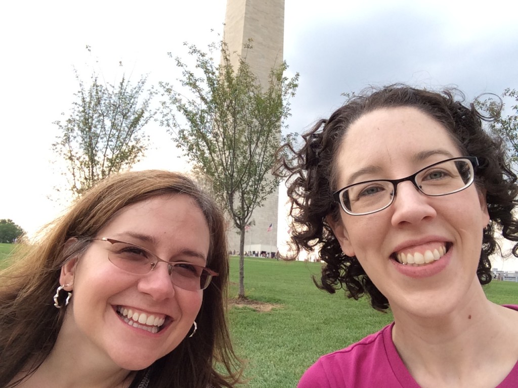 Toni Vanden Bos and Lisa Rickey at the Washington Monument, Aug. 9