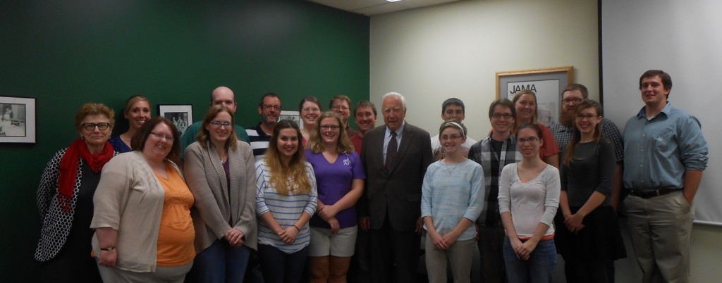 Wright State University Public History graduate students with David McCullough, 25 Sept. 2014
