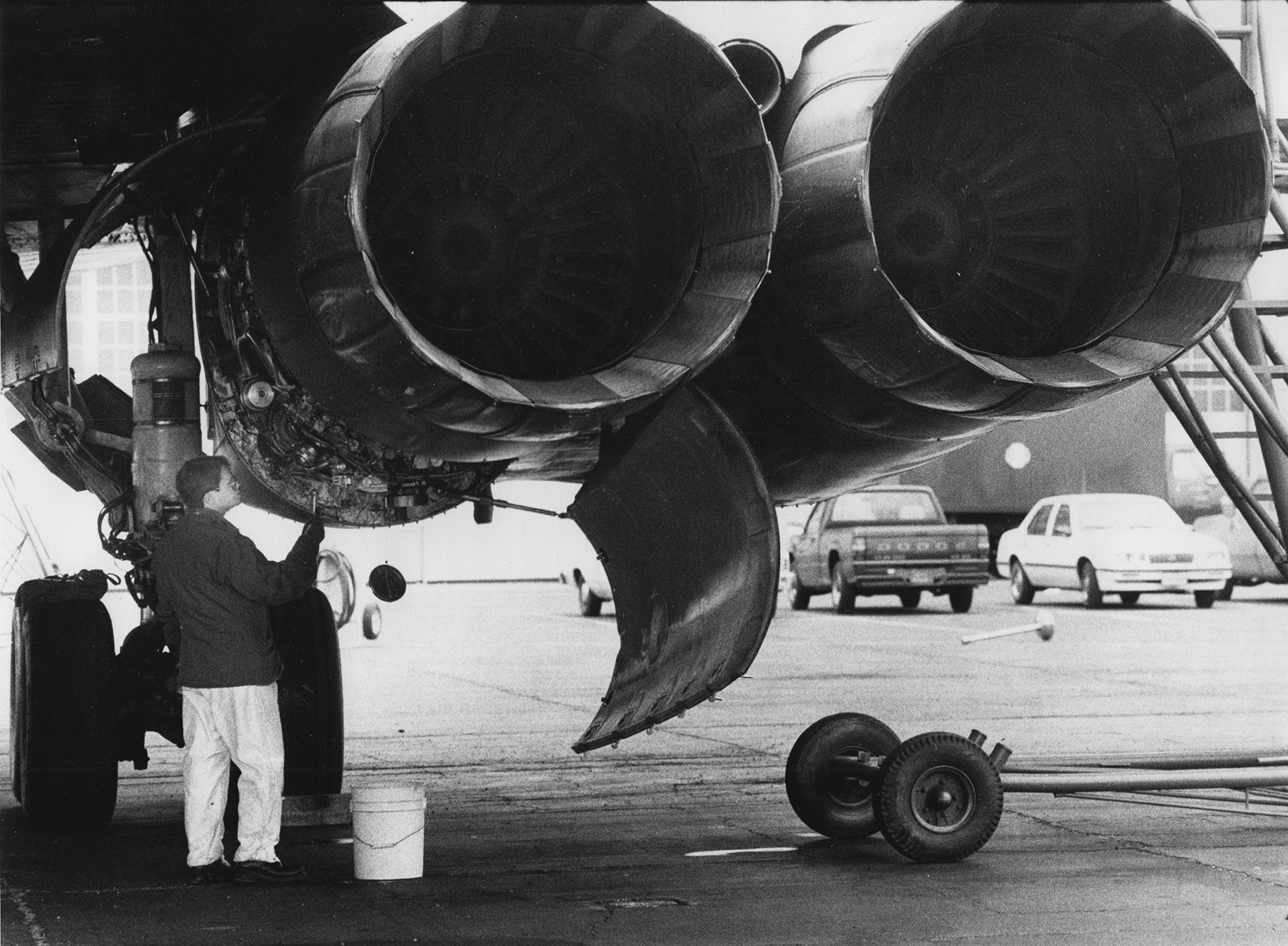 B-1A being prepped for display at the Air Force Museum, 1987