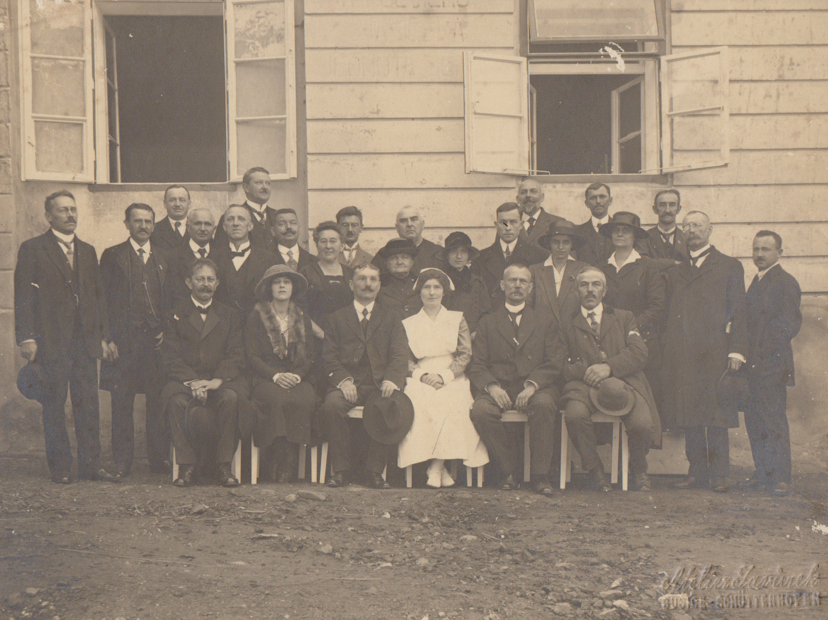 Group in Warsaw, ca. 1920 (Carr in white)