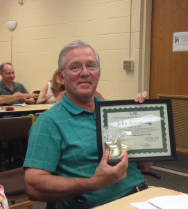 John with his Library STAR Award in Aug. 2014