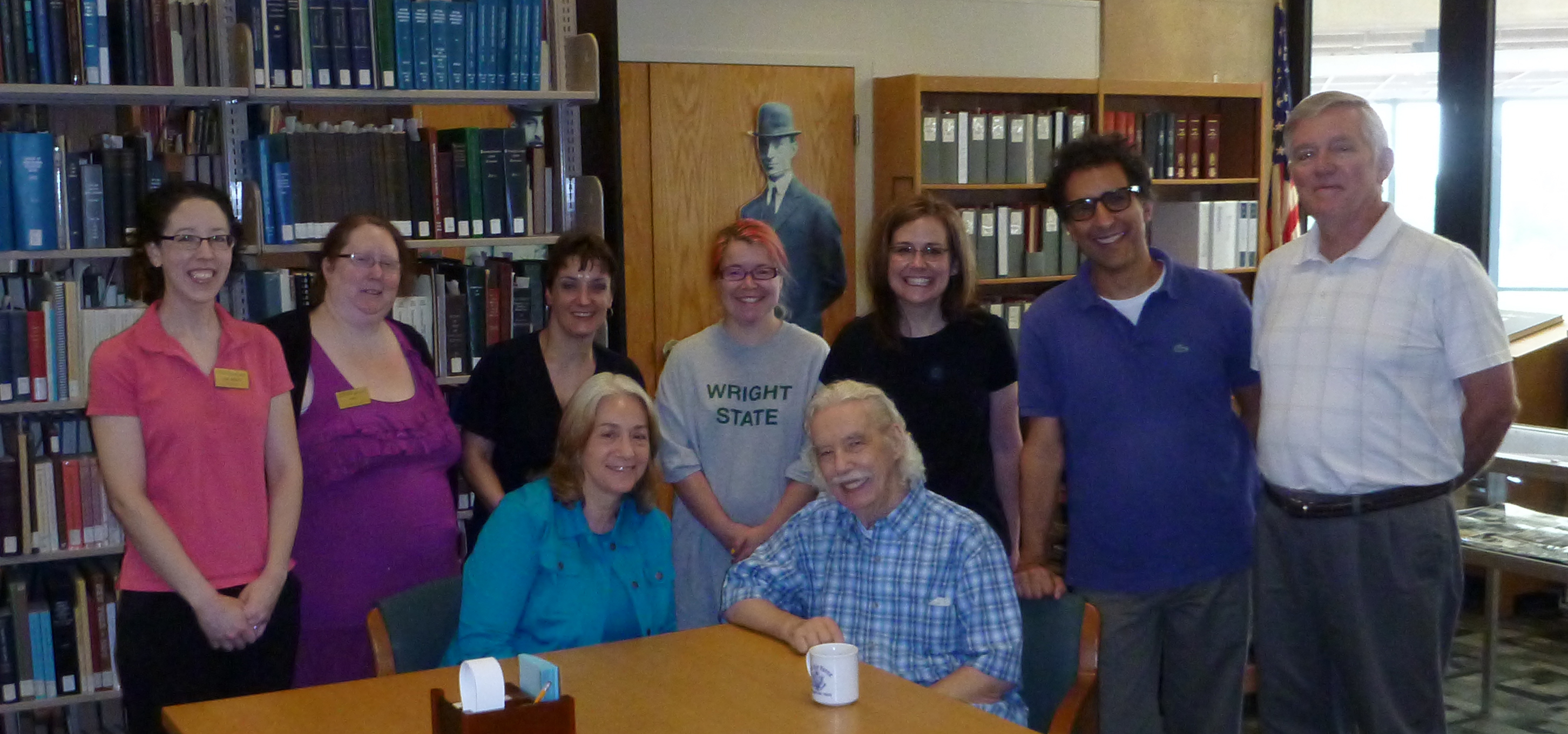 Archives staff with Dale Huffman during a visit to Special Collections and Archives, July 9, 2014