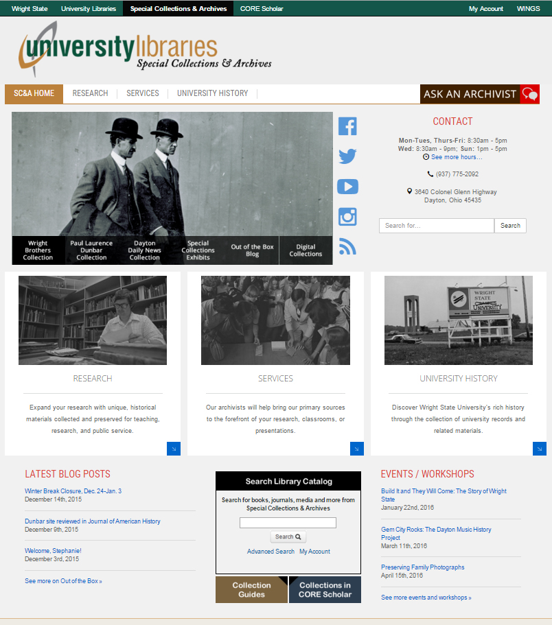 New Special Collections & Archives homepage, coming soon