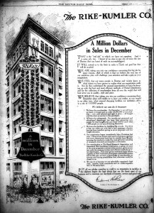 "A Million Dollars in Sales in December," Rike-Kumler ad in the Dayton Daily News, Nov. 23, 1922