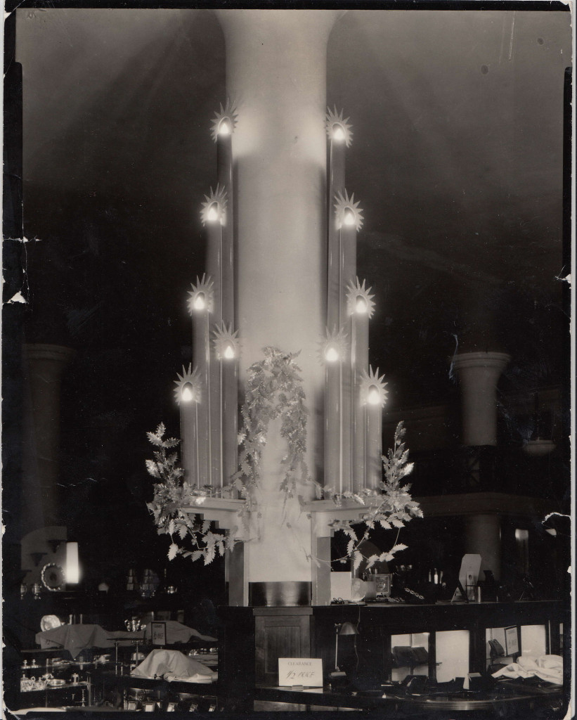 Christmas store decor at Rike's, ca. 1920s-1930s