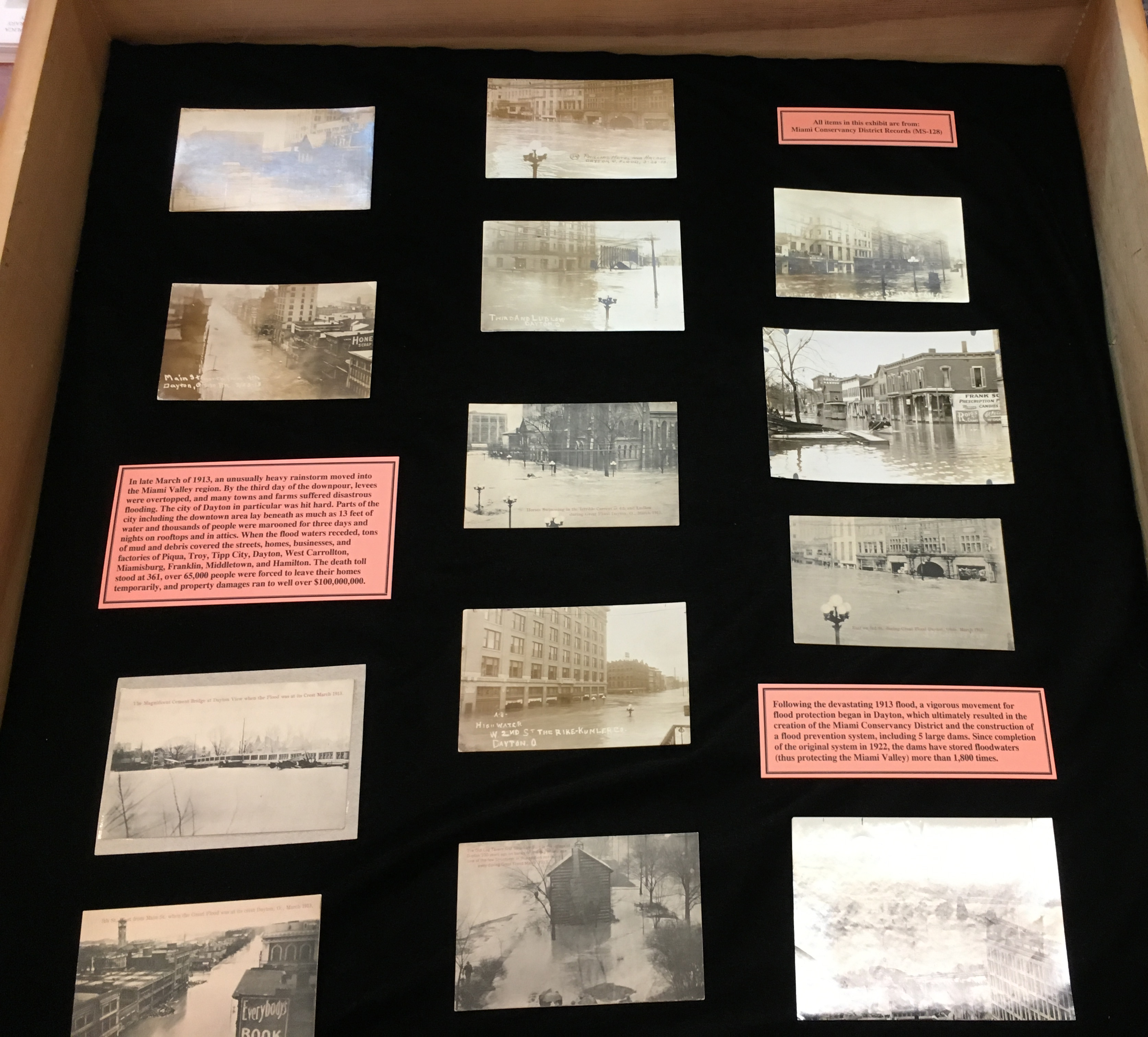 1913 Flood postcards & photographs exhibit, March 2016