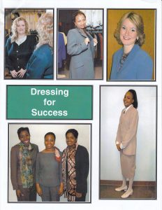 A flyer showing clients dressed in clothes for interview (MS-628, Box 6, File 5)