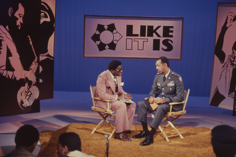 Arthur E. Thomas interviews Maj. Gen. Fred C. Sheffey on “Like It Is” in May 1979.