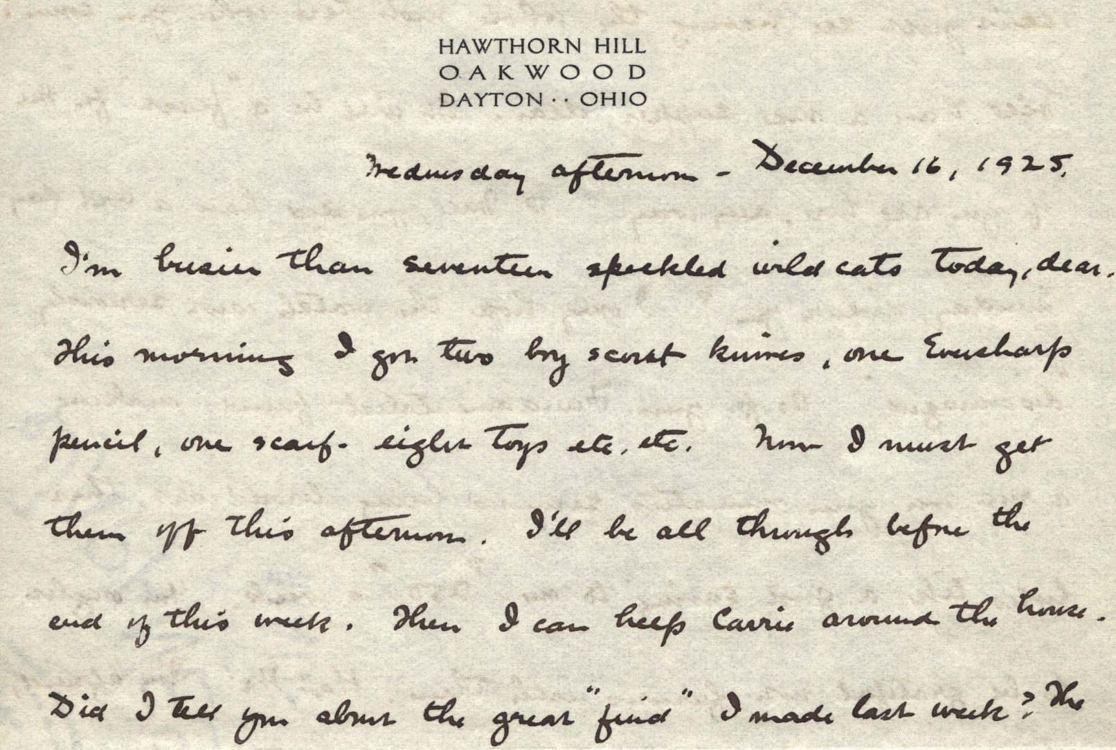 Completed Digitization Project: Katharine Wright Haskell Letters | Out ...