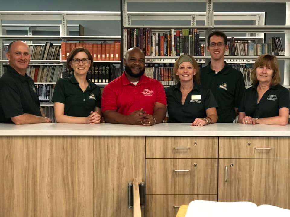 Photo of Dunbar Library staff who helped Library and Technology Center Director, Jamon Flowers, with the move