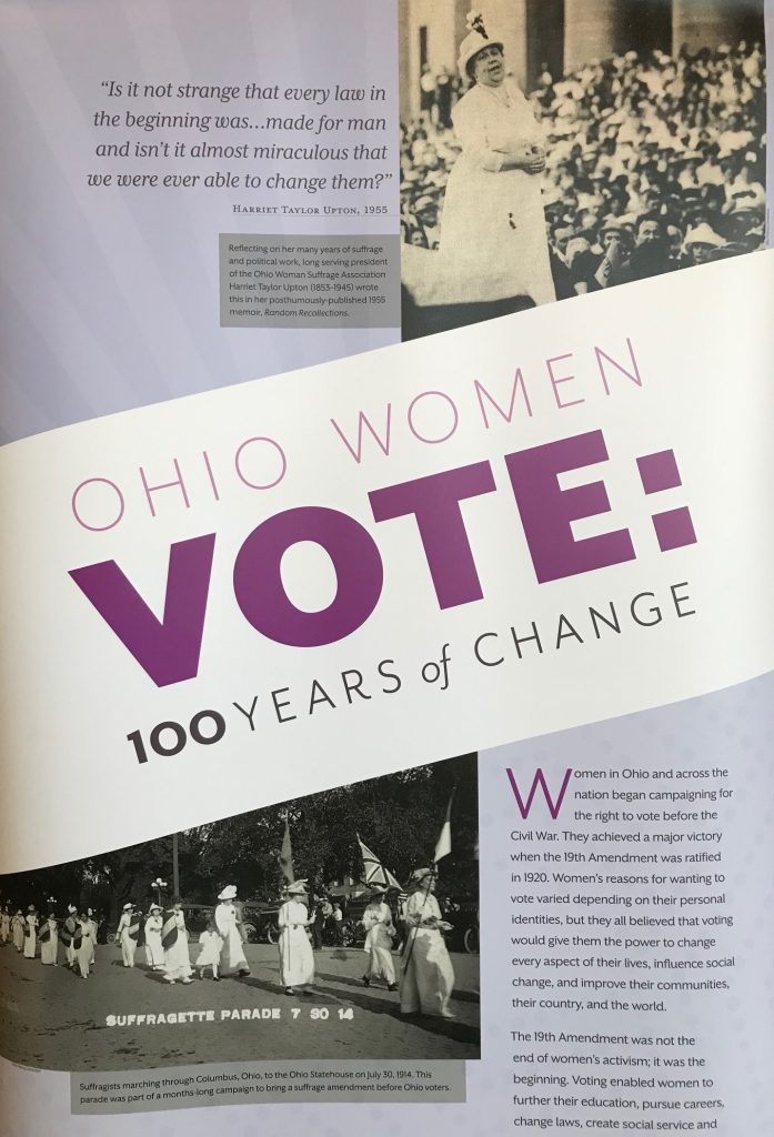 Ohio Women Vote exhibit panel one